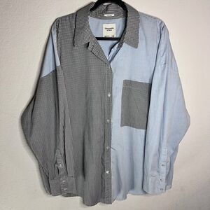 Abercrombie & Fitch Shirt Woven Blouse Mixed Print Oversized Womens Size XL
